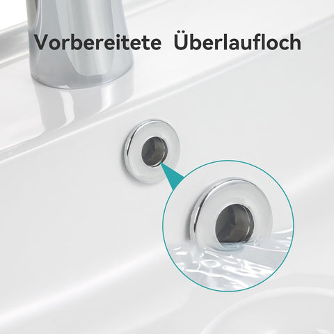 Waschbecken Waschtisch aus Keramik, Aufsatzwaschbecken Eckig, Kleines Waschbecken Gäste WC